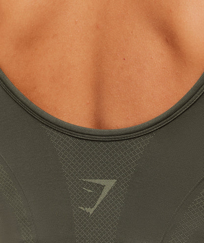 Gymshark Weekend Seamless Tank Top -  Strength Green /  Grounded Green