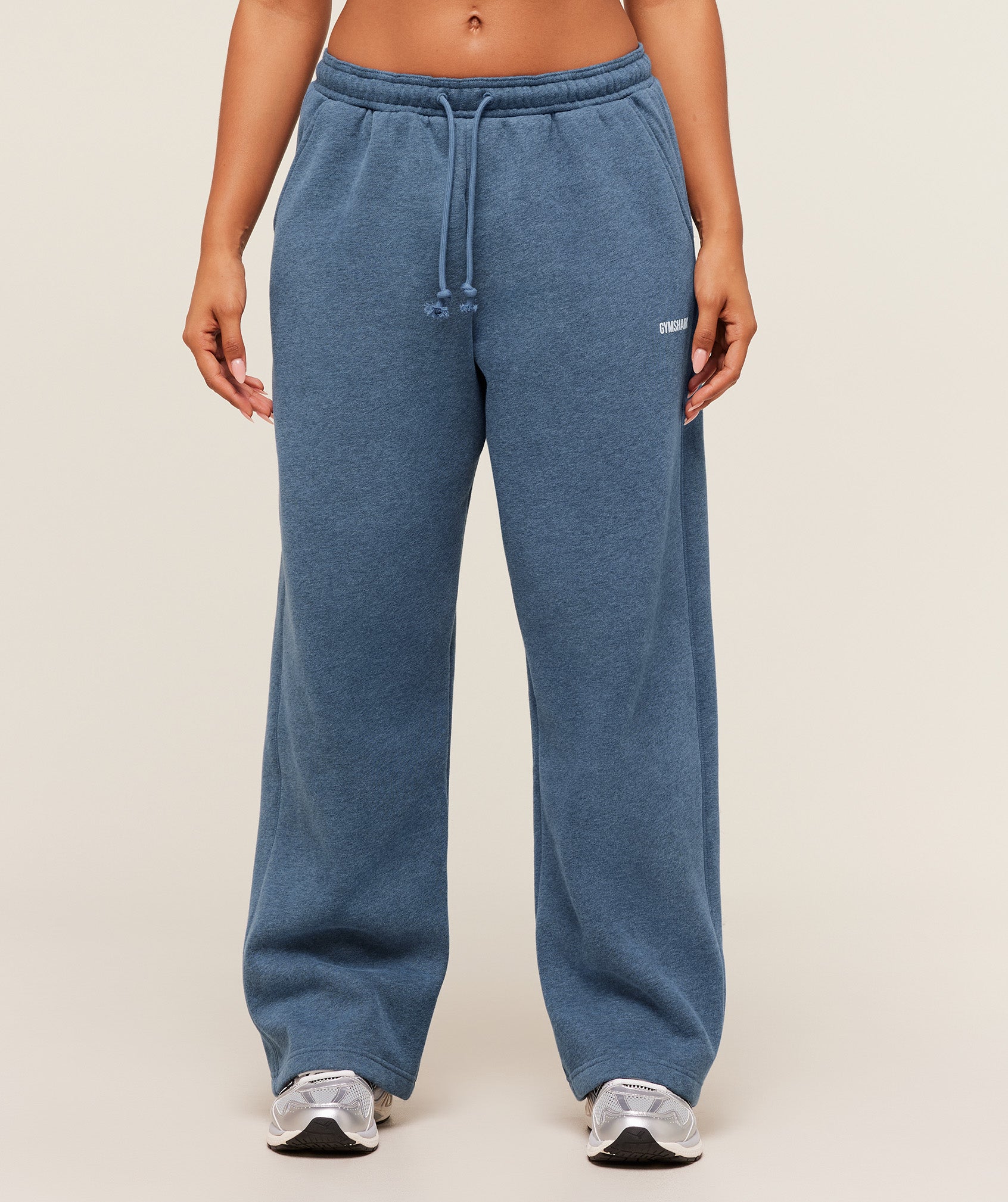 Gymshark Cosy Luxe Straight Leg Regular Joggers -  Compound Blue Marl