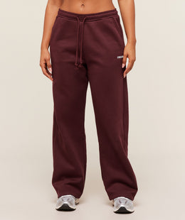 Gymshark Cosy Luxe Straight Leg Joggers - Rich Maroon