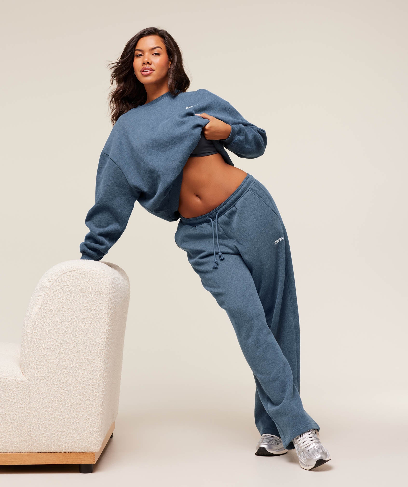 Gymshark Cosy Luxe Sweatshirt - Compound Blue Marl