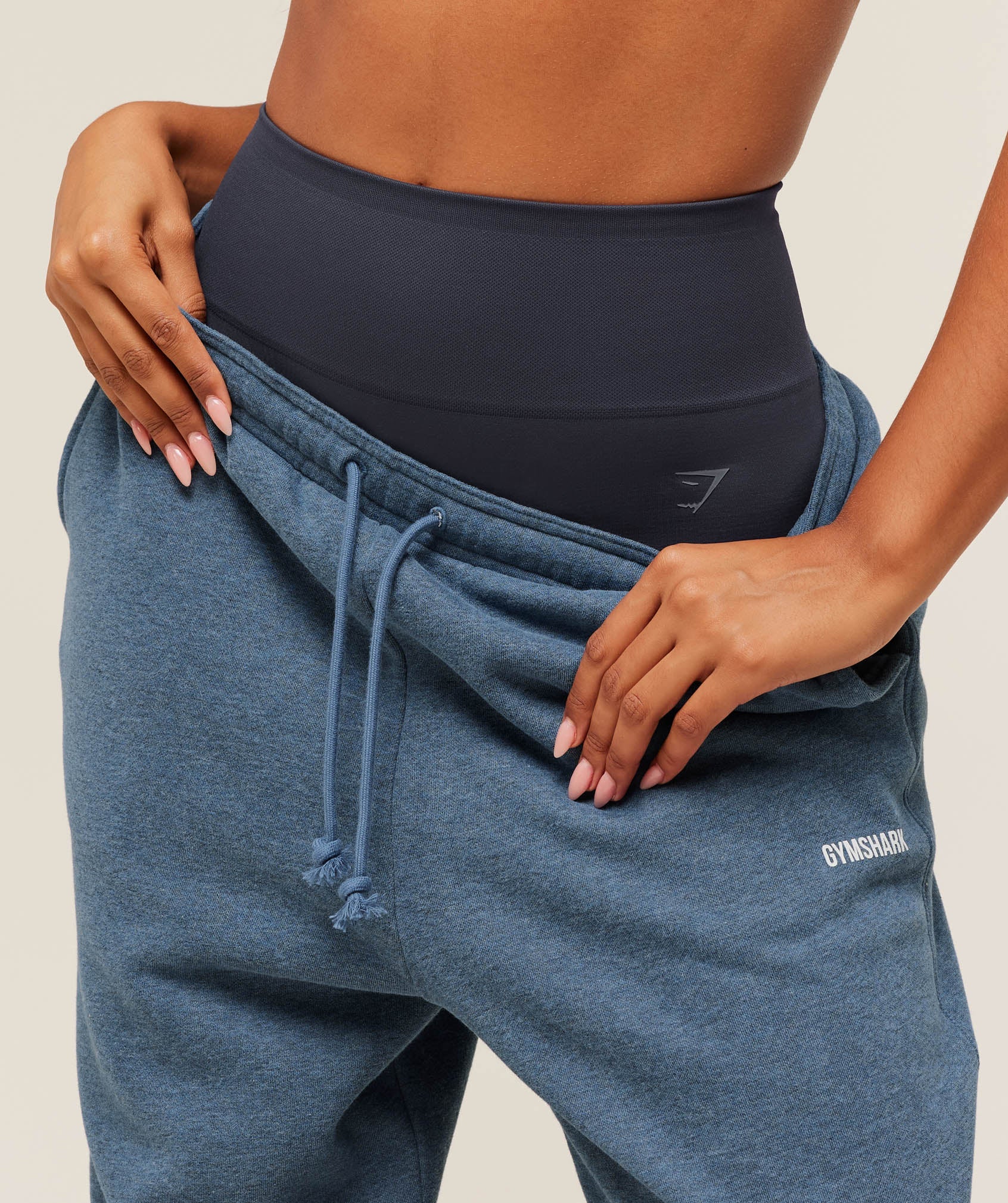 Gymshark Cosy Luxe Cuffed Joggers - Compound Blue Marl