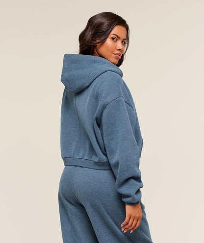 Gymshark Cosy Luxe Zip Through Hoodie - Compound Blue Marl
