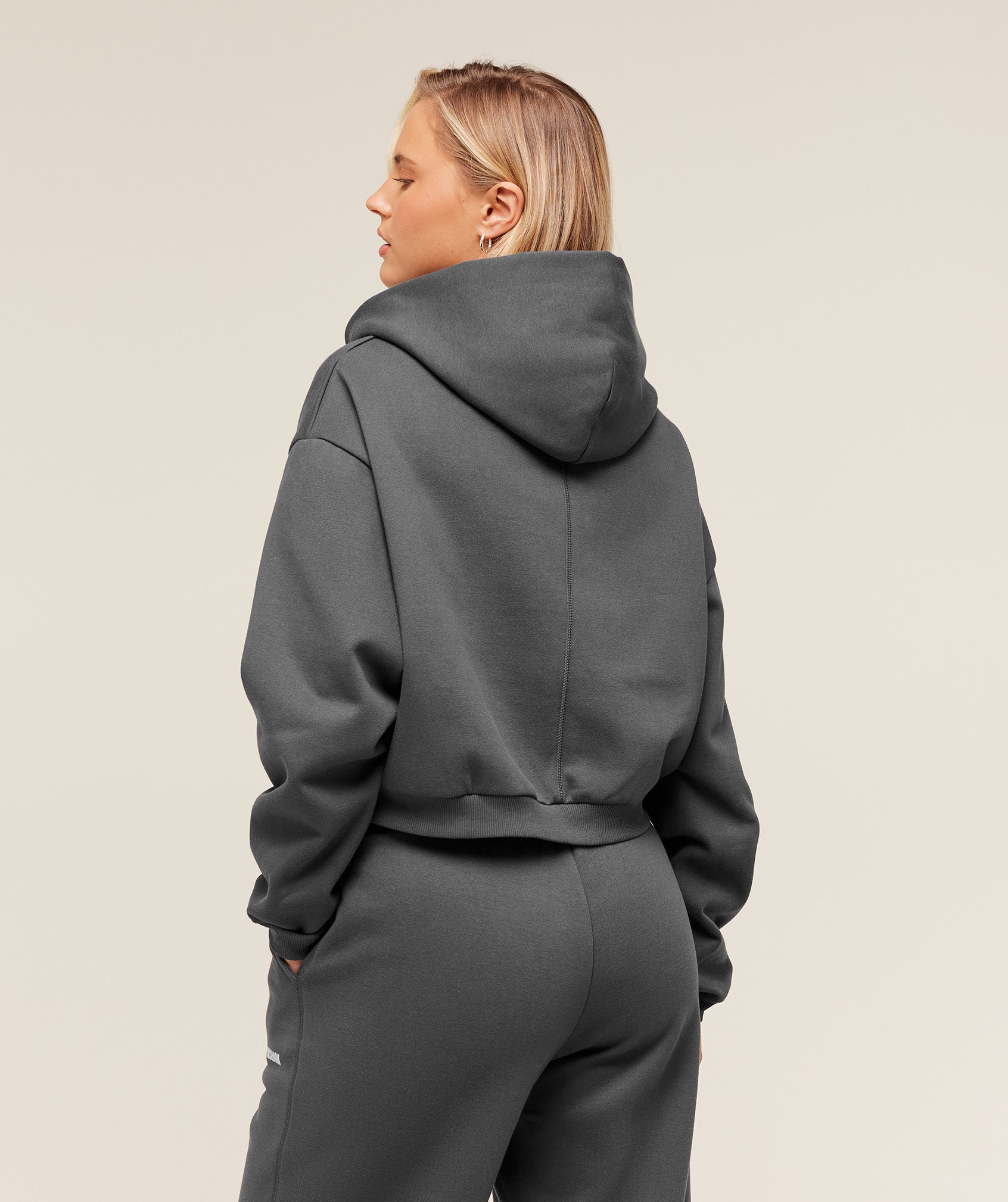 Gymshark Cosy Luxe Zip Through Hoodie - Onyx Grey
