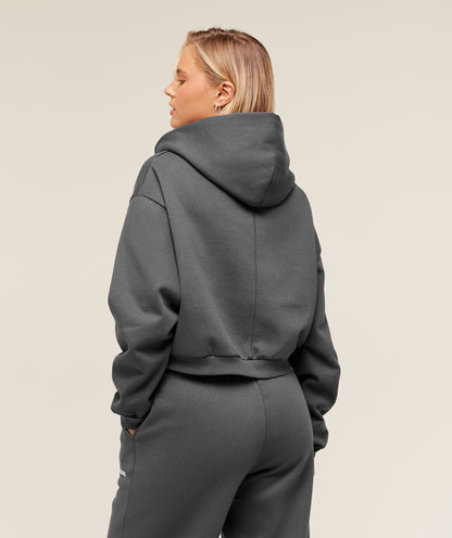 Gymshark Cosy Luxe Zip Through Hoodie - Onyx Grey