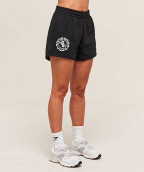 Gymshark Collegiate Graphic Fleece Shorts - Black