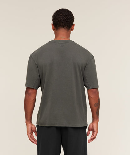 Gymshark Collegiate Washed T-Shirt - Asphalt Grey
