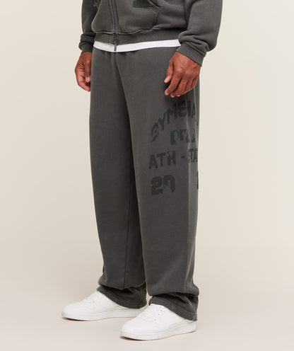 Gymshark Collegiate Washed Wide Leg Jogger - Asphalt Grey