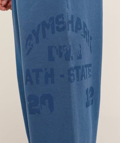 Gymshark Collegiate Washed Wide Leg Jogger - Compound Blue