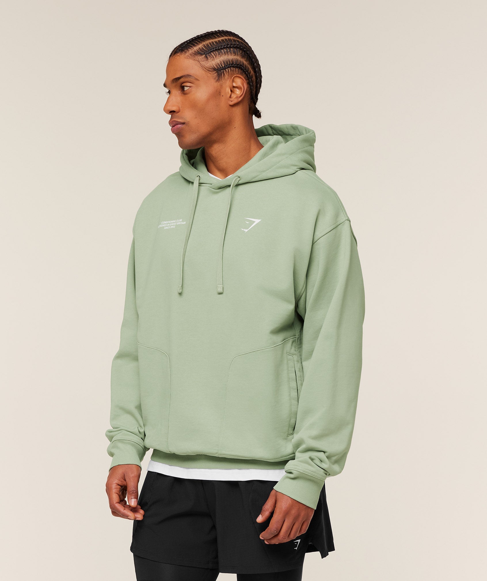 Gymshark Conditioning Club Hoodie - GS HAZE GREEN/GS WHITE