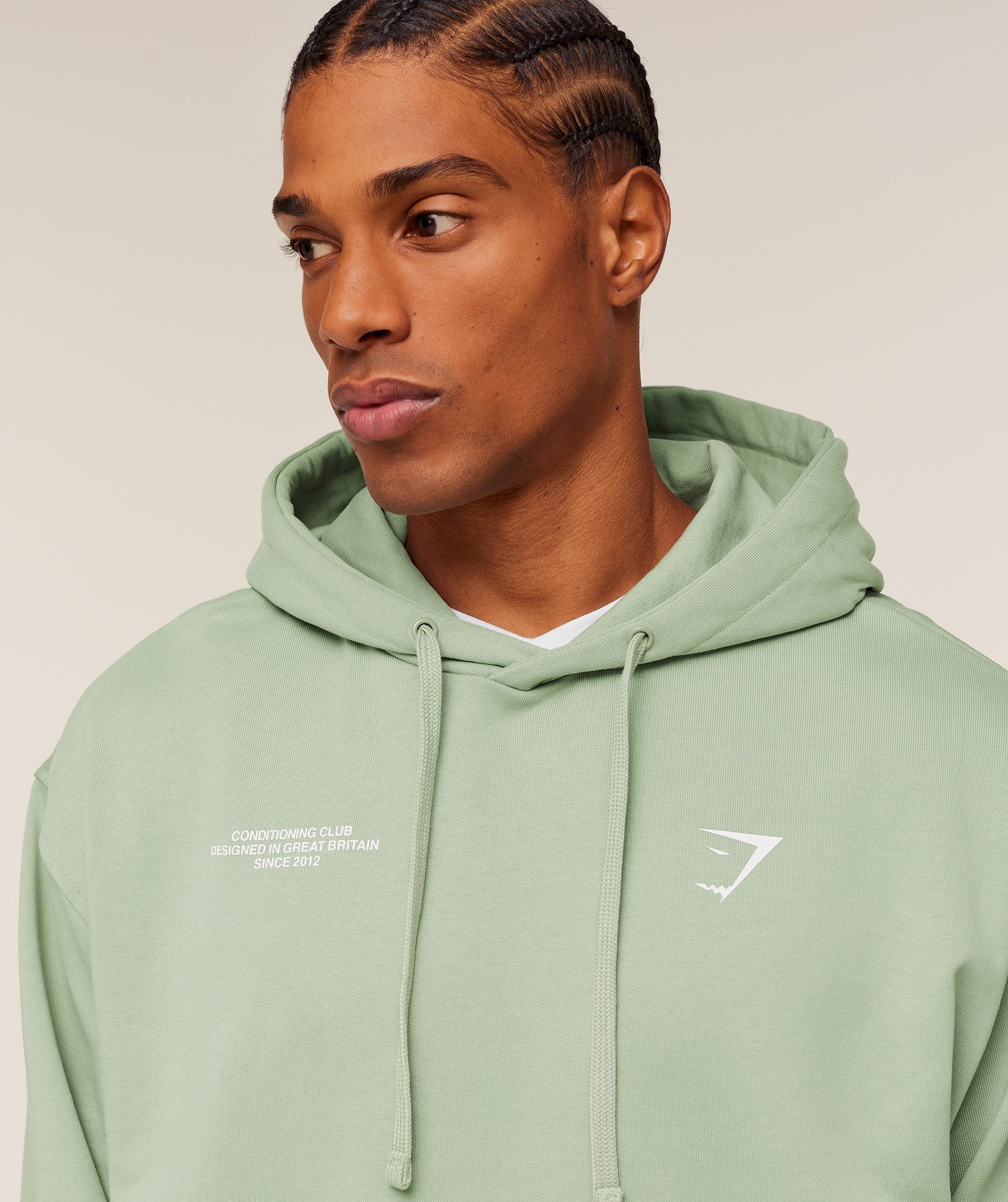 Gymshark Conditioning Club Hoodie - GS HAZE GREEN/GS WHITE