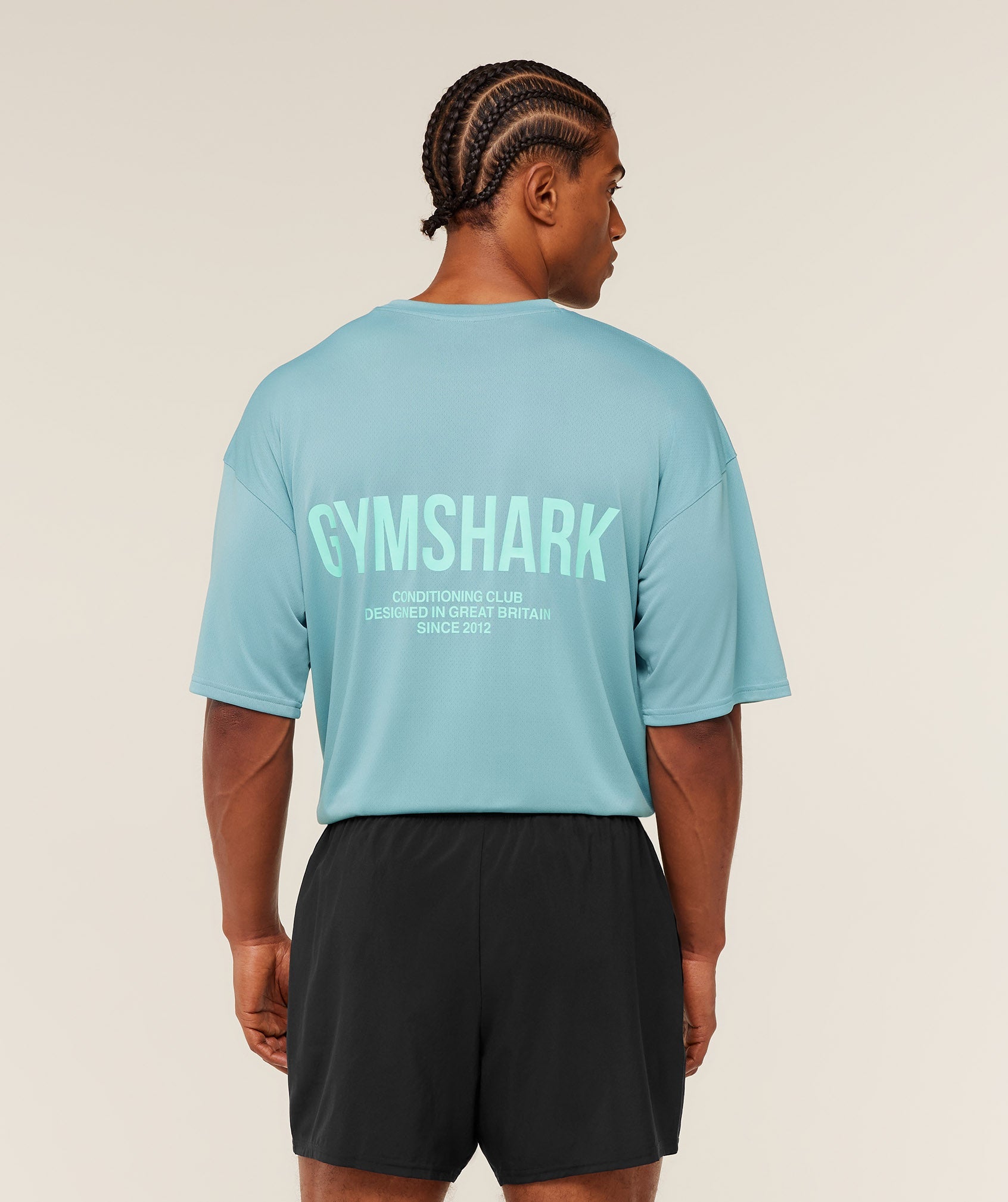 Gymshark Conditioning Club Oversized T-Shirt - GS Flow Blue/GS Pop Turquoise