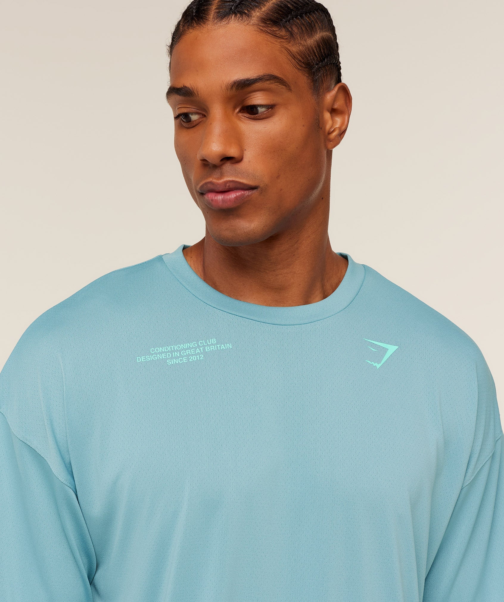 Gymshark Conditioning Club Oversized T-Shirt - GS Flow Blue/GS Pop Turquoise