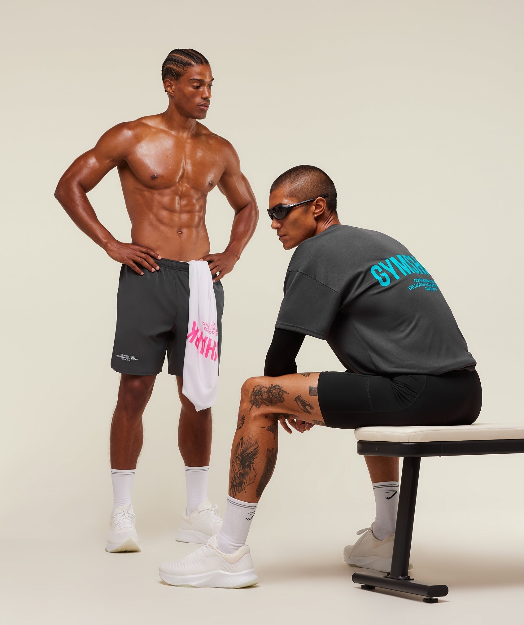 Gymshark Conditioning Club Oversized T-Shirt - Onyx Grey/Brand Blue