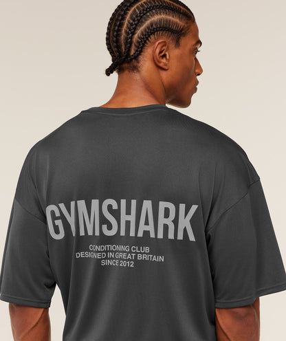 Gymshark Conditioning Club Oversized T-Shirt - GS Onyx Grey/GS Smokey Grey
