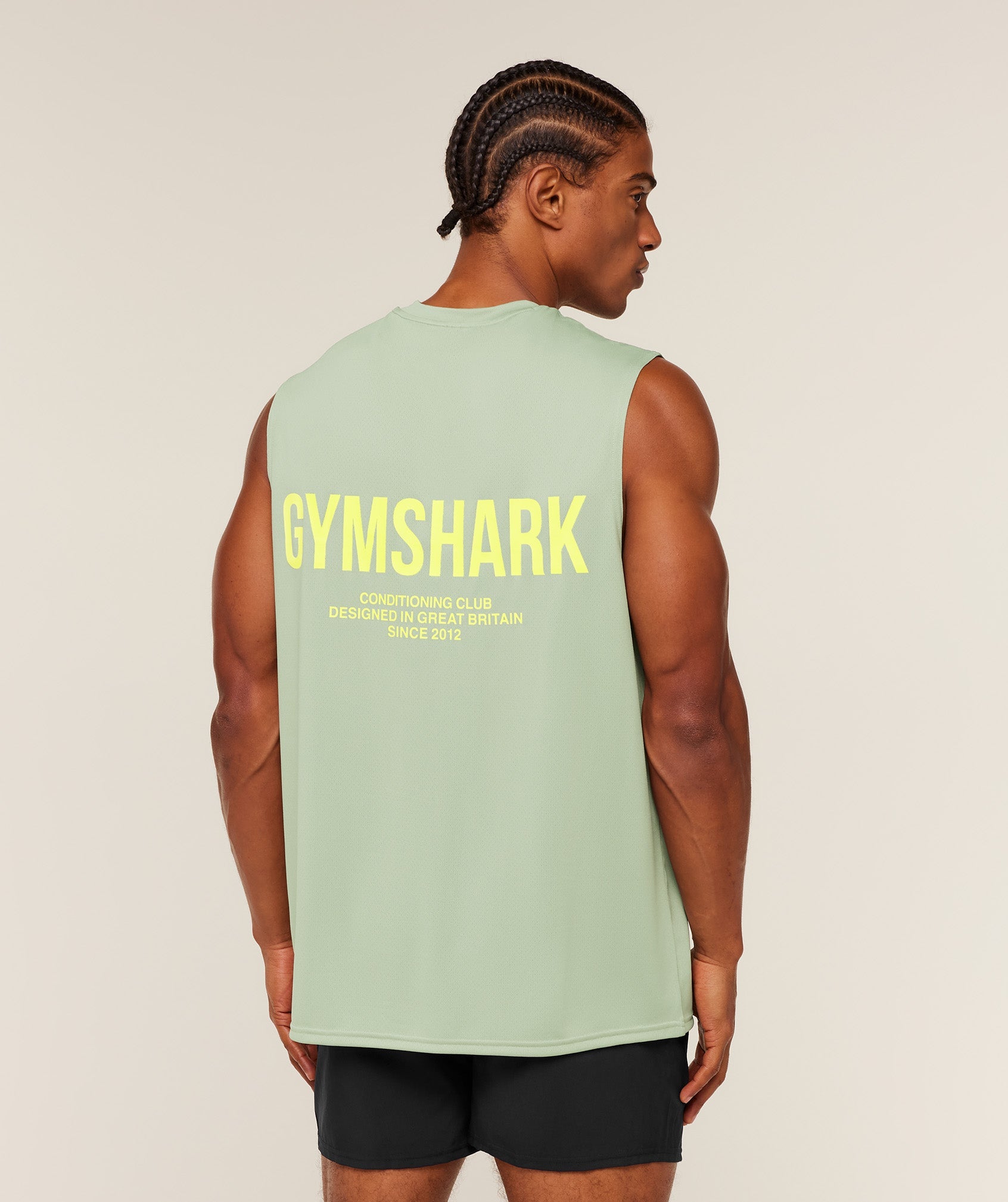 Gymshark Conditioning Club Tank - GS Haze Green/GS Sorbet Yellow