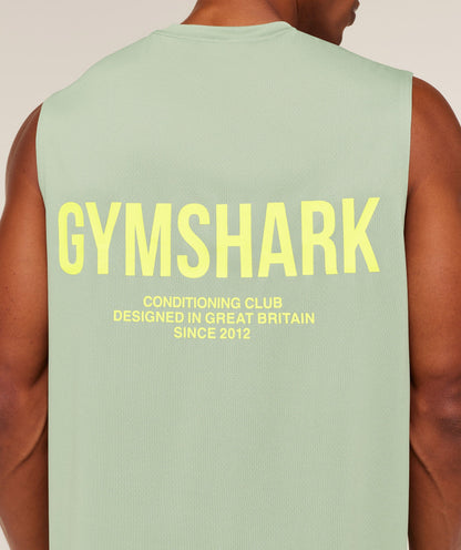 Gymshark Conditioning Club Tank - GS Haze Green/GS Sorbet Yellow