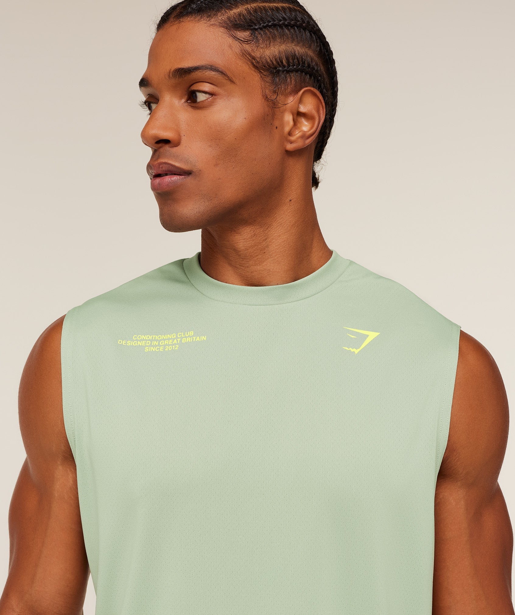 Gymshark Conditioning Club Tank - GS Haze Green/GS Sorbet Yellow