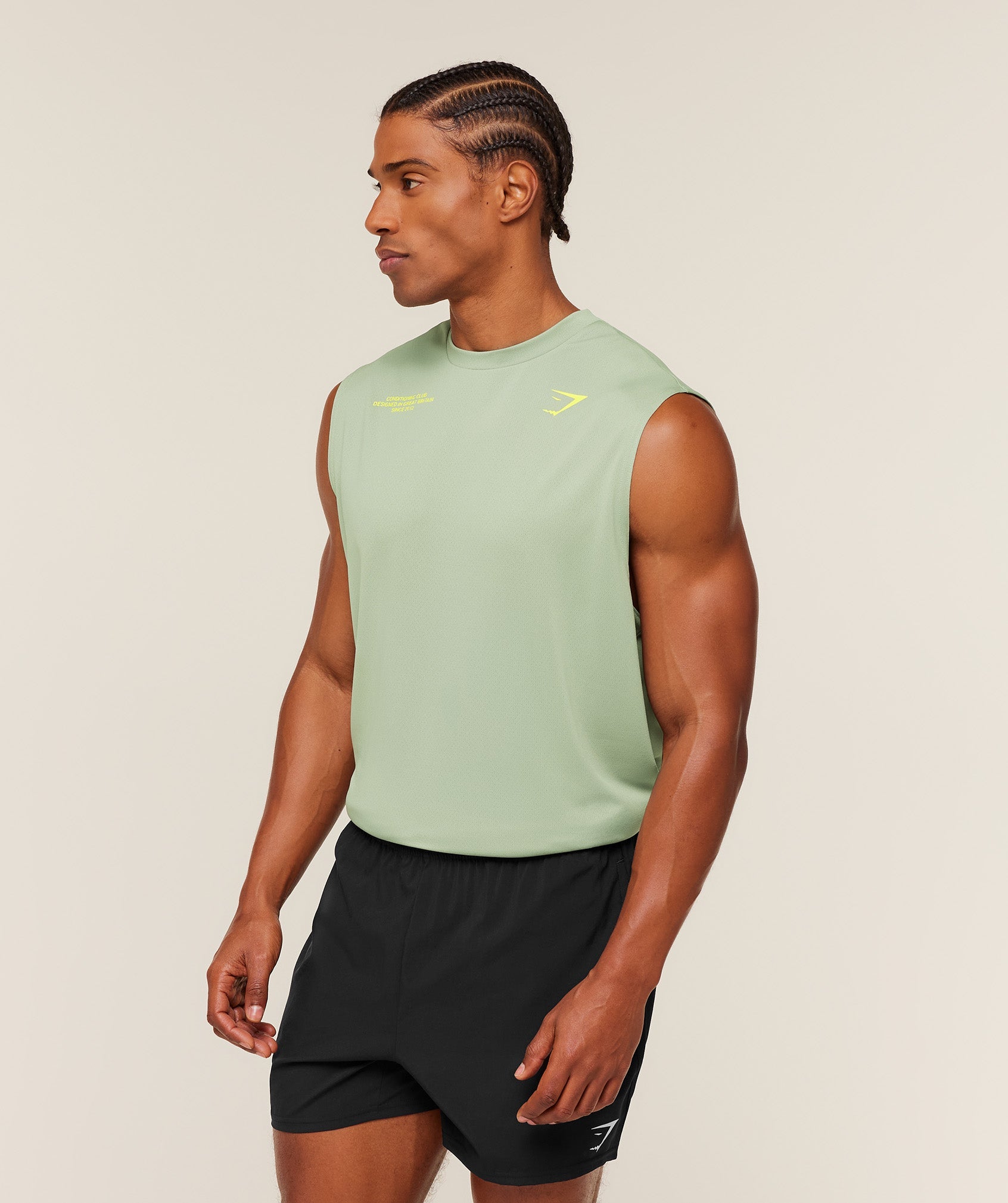 Gymshark Conditioning Club Tank - GS Haze Green/GS Sorbet Yellow
