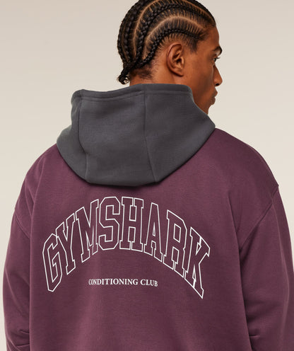 Gymshark Collegiate Tech Hoodie - GS Impact Burgundy