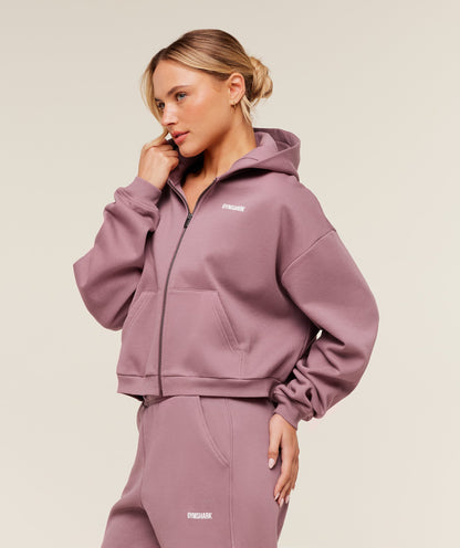 Gymshark Cosy Luxe Zip Through Hoodie - Calm Pink