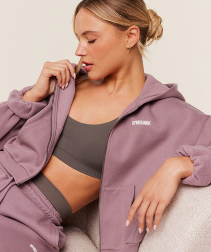 Gymshark Cosy Luxe Zip Through Hoodie - Calm Pink