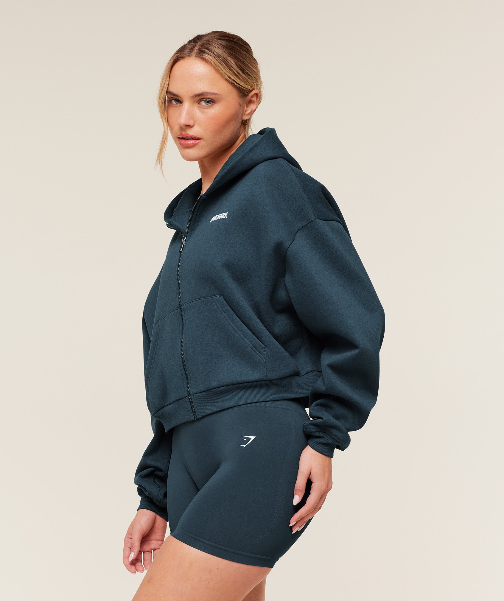 Gymshark Cosy Luxe Zip Through Hoodie  - GS Stealth Blue