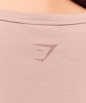 Gymshark Cotton Graphic Midi T-Shirt - Muted Pink
