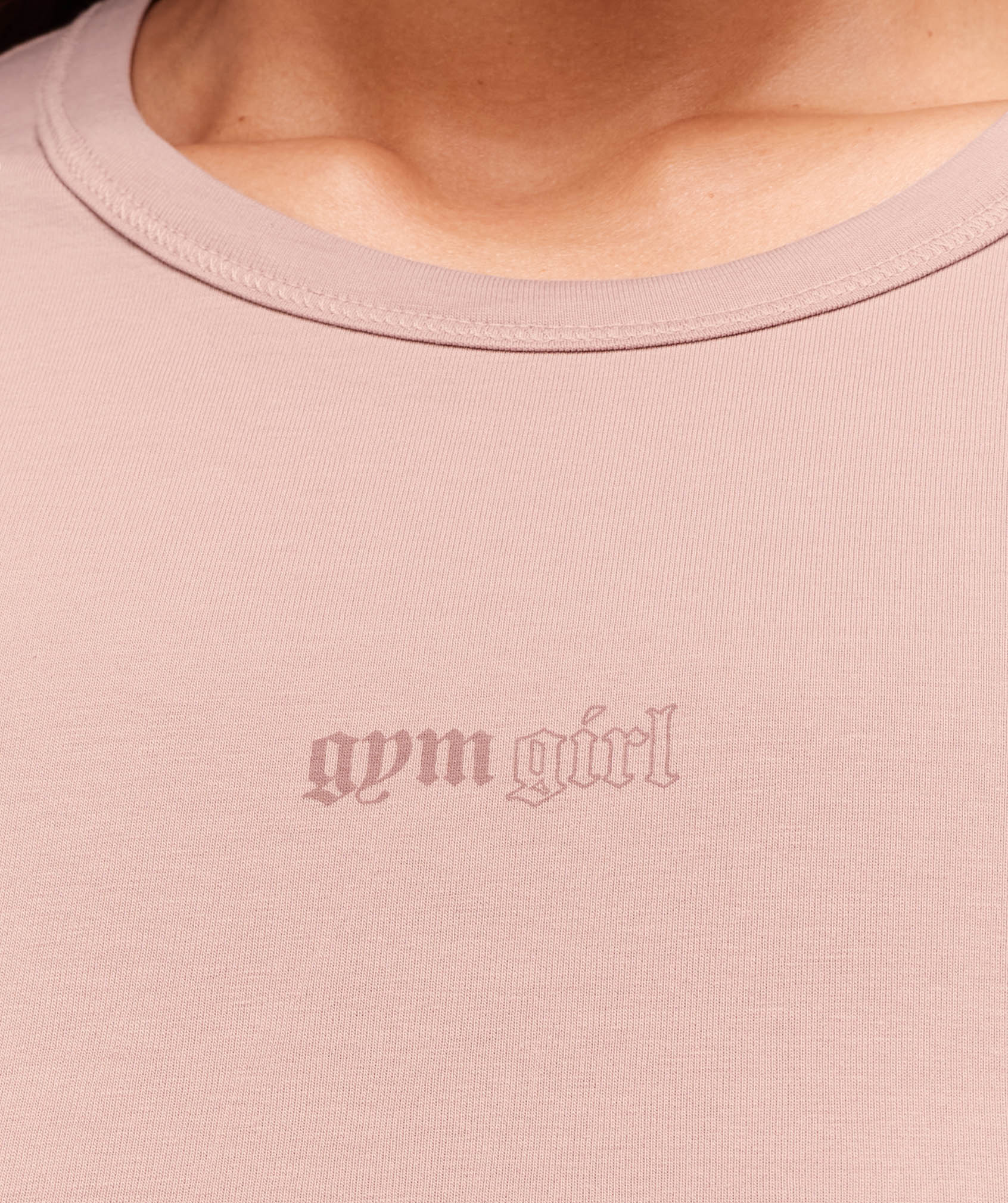 Gymshark Cotton Graphic Midi T-Shirt - Muted Pink