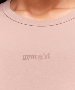 Gymshark Cotton Graphic Midi T-Shirt - Muted Pink