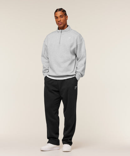 Gymshark Crest 1/4 Zip - Light Grey Core Marl