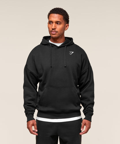 Gymshark Crest Oversized Hoodie - Black