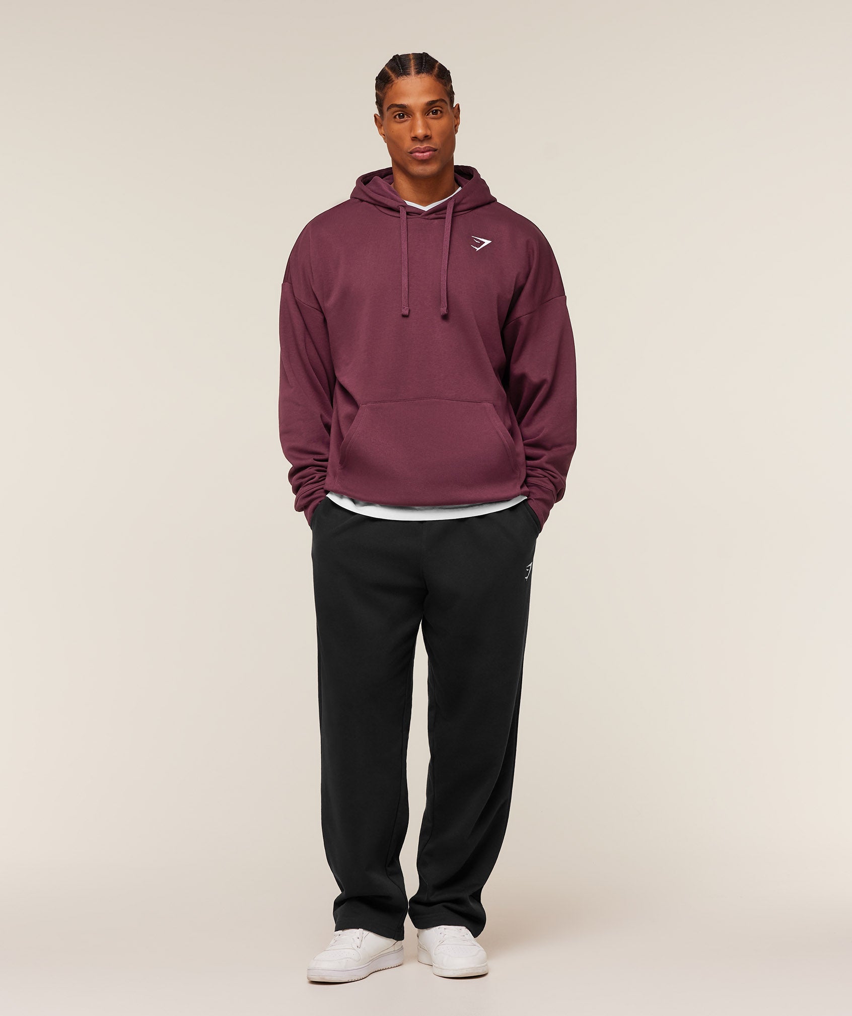 Gymshark Crest Oversized Hoodie - GS Impact Burgundy