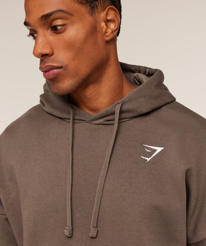 Gymshark Crest Oversized Hoodie - Soft Brown