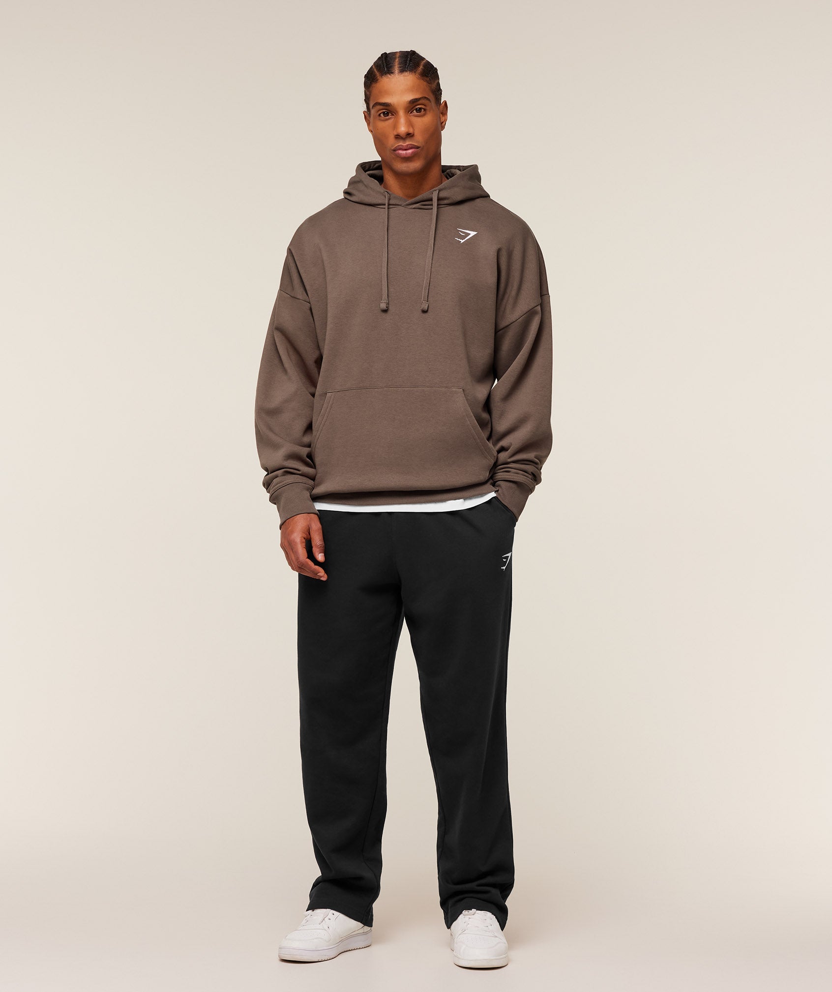 Gymshark Crest Oversized Hoodie - Soft Brown