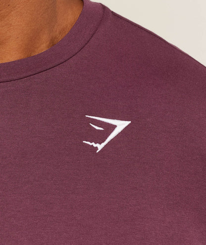 Gymshark Crest Oversized T-Shirt - GS Impact Burgundy