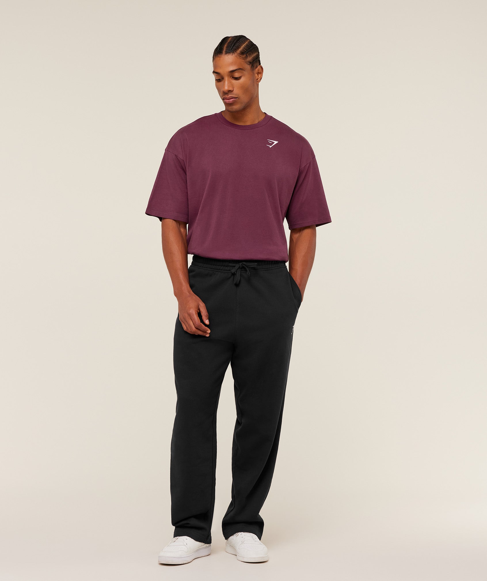 Gymshark Crest Oversized T-Shirt - GS Impact Burgundy