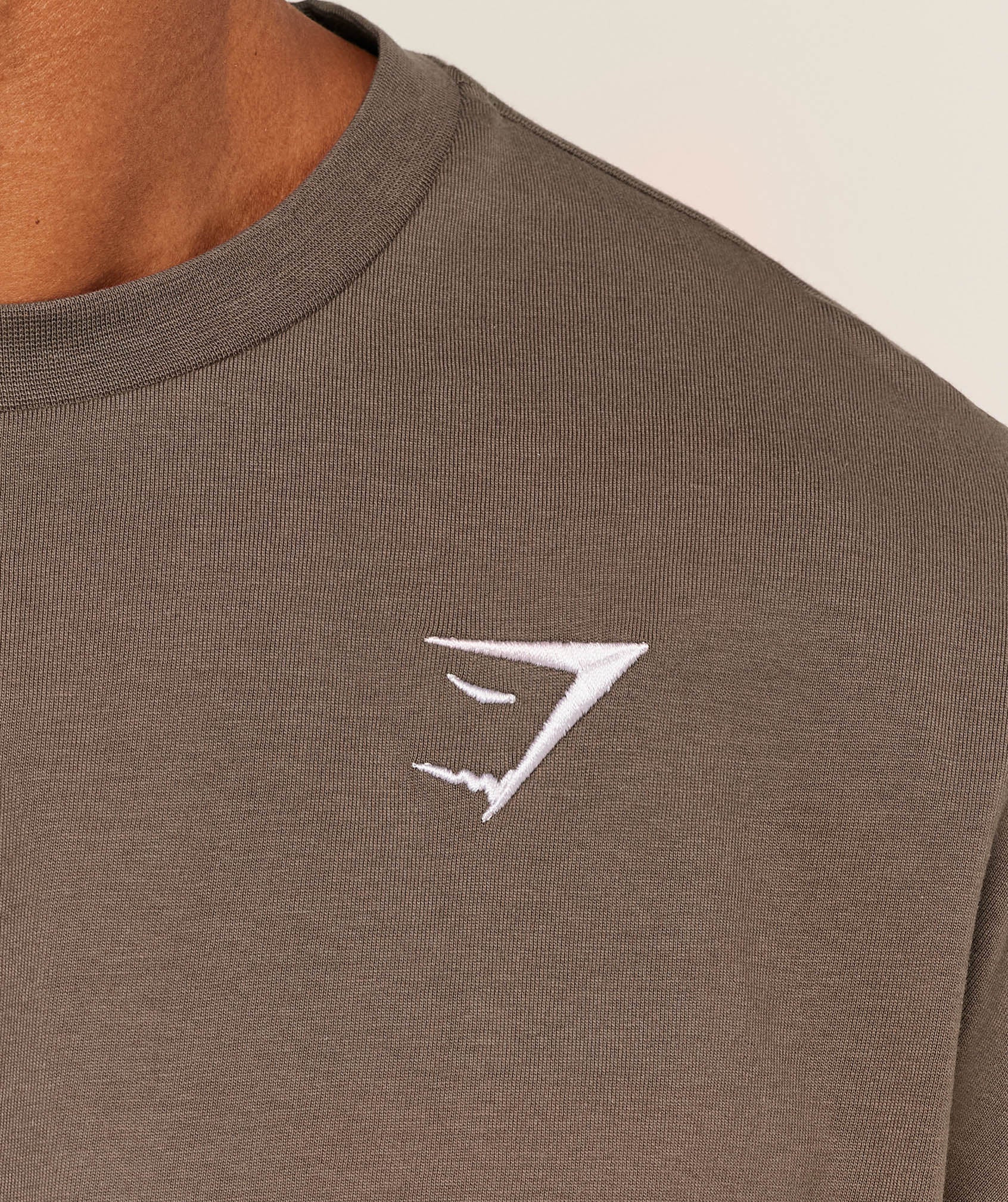 Gymshark Crest Oversized T-Shirt - Soft Brown