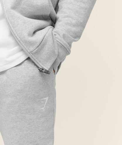 Gymshark Crest Joggers - Light Grey Marl