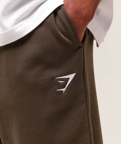 Gymshark Crest Straight Leg Joggers - Archive Brown