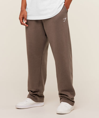 Gymshark Crest Straight Leg Joggers - Soft Brown