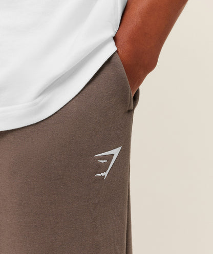 Gymshark Crest Straight Leg Joggers - Soft Brown