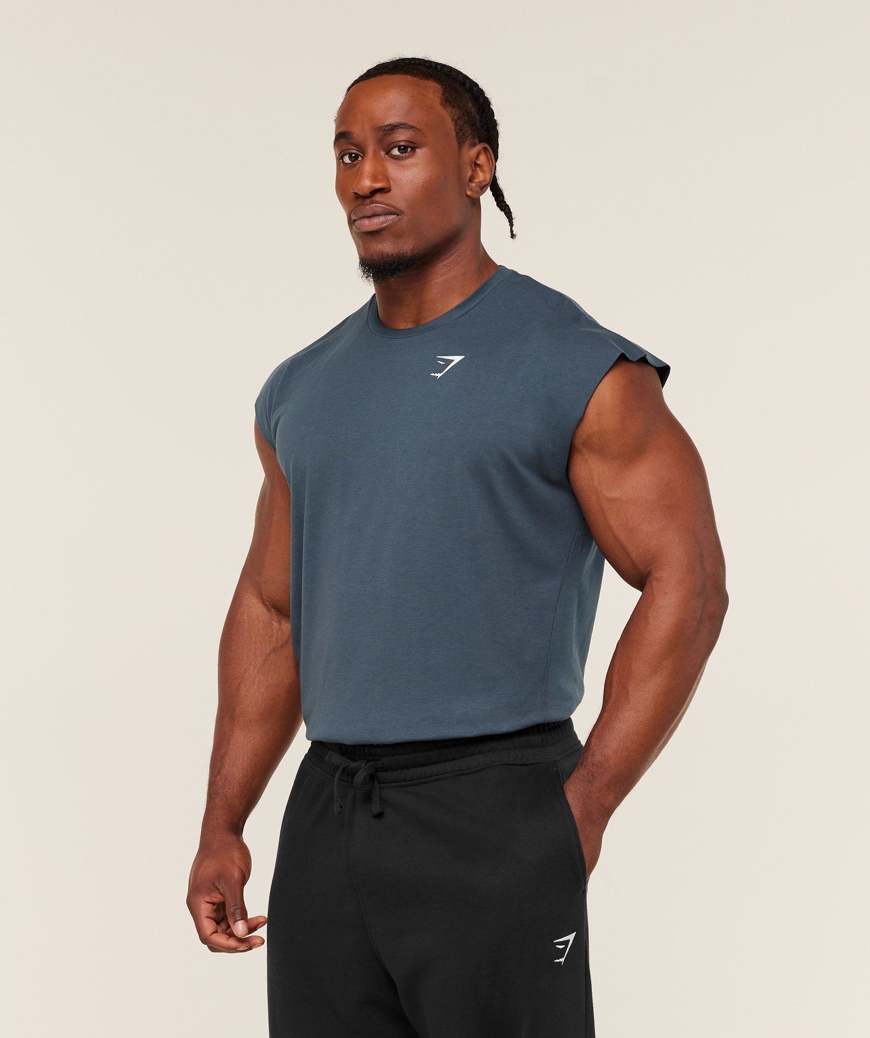 Gymshark Critical Cut Off Tank - GS Stealth Blue