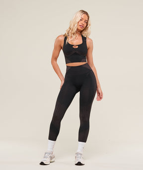 Gymshark Diffuse Seamless Leggings - Black/Calm Pink