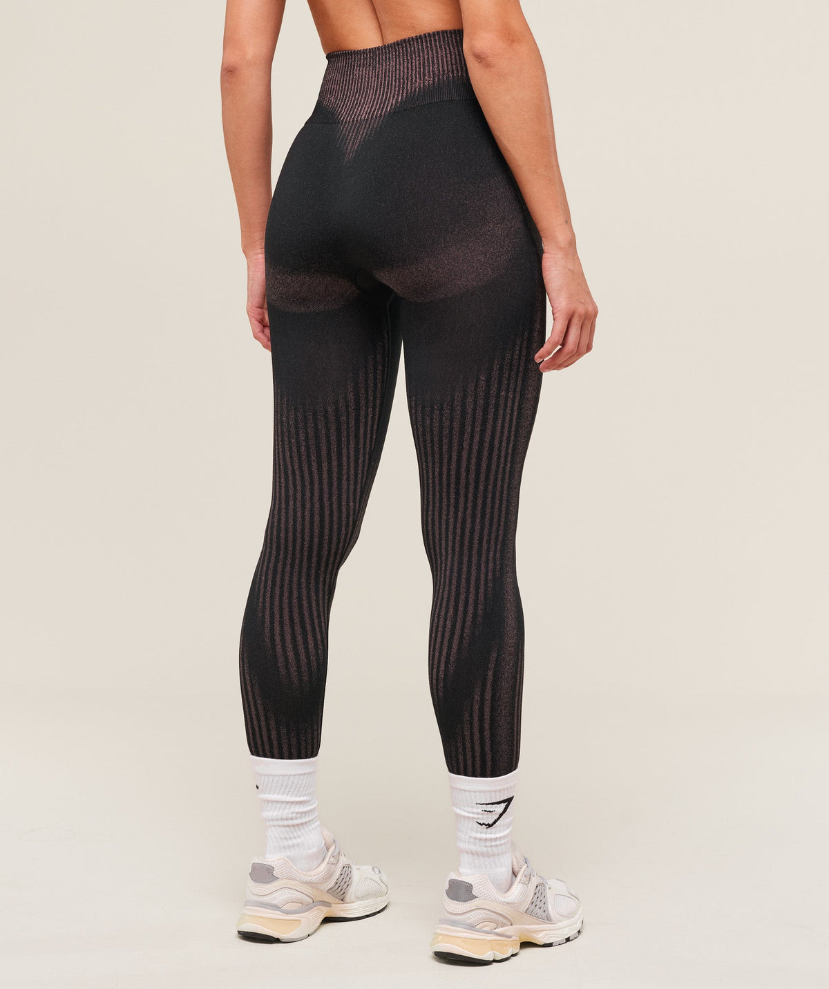 Gymshark Diffuse Seamless Leggings - Black/Calm Pink