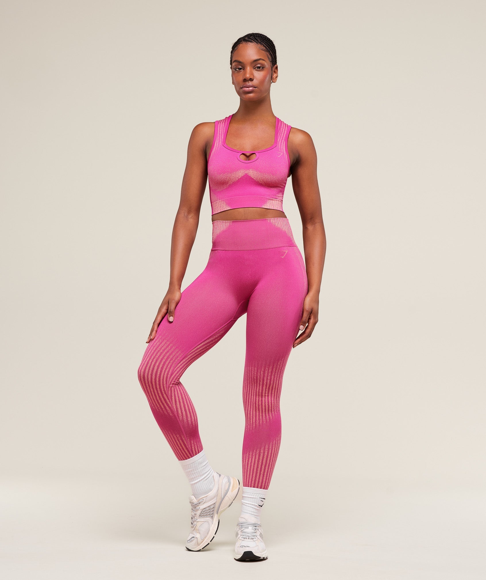 Gymshark Diffuse Seamless Leggings - Winning Pink/Refresh Yellow