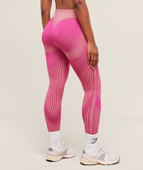 Gymshark Diffuse Seamless Leggings - Winning Pink/Refresh Yellow