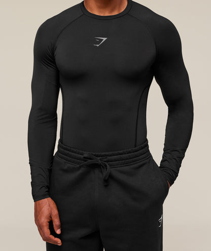 Gymshark Element Baselayer Long Sleeve T-Shirt - Black