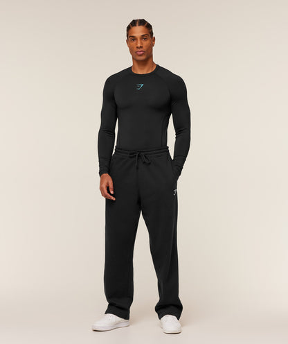 Gymshark Element Baselayer Long Sleeve T-Shirt - Black/Brand Blue