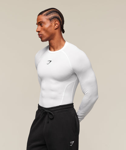 Gymshark Element Baselayer Long Sleeve T-Shirt - White
