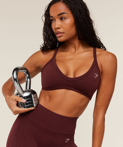 Gymshark Energise Seamless Sports Bra - Rich Maroon